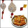 Bhaiya Bhabi Rakhi - Code02 (2 Rakhis)  +500gms of Kaju rolls - Click here to View more details about this Product